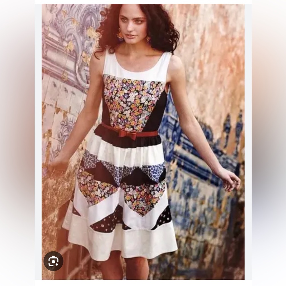 Anthropologie LEIFNOTES Ivete Floral Patchwork Tulled Dress